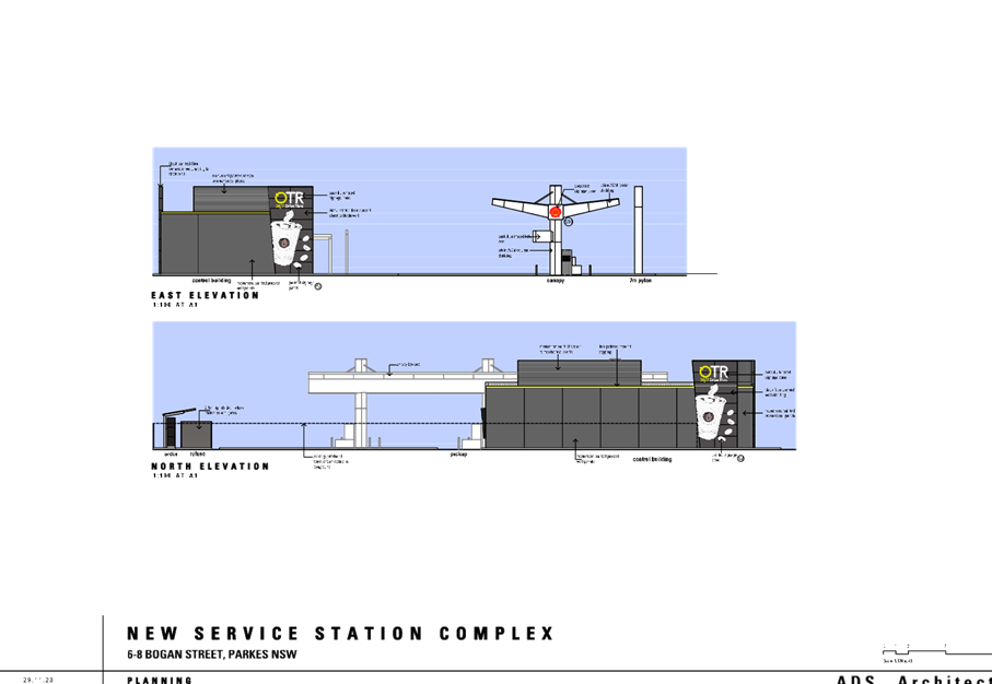 A diagram of a gas station

Description automatically generated