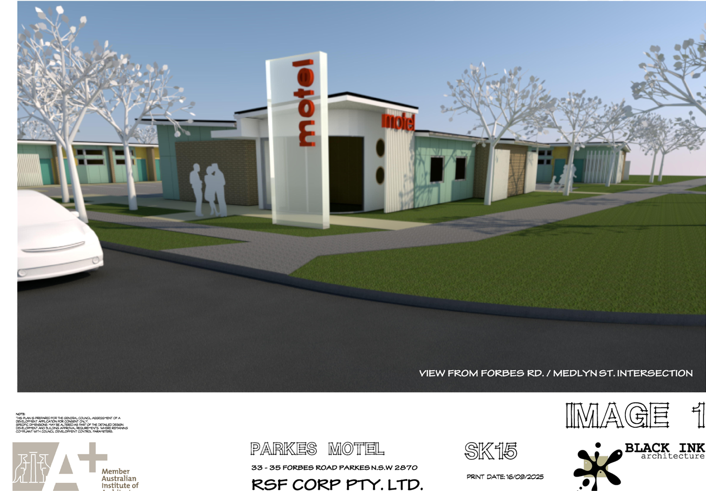 A white car driving past a motel

AI-generated content may be incorrect.