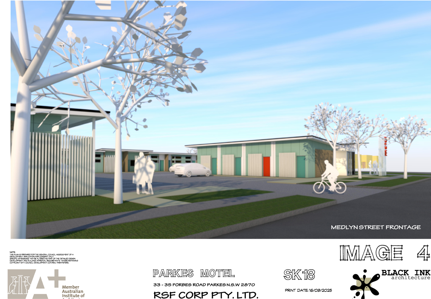 A white tree and white fence with people riding bikes

AI-generated content may be incorrect.